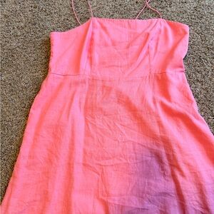 Old Navy Bright Pink Smocked Spaghetti Strap Dress